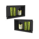 Kit 2 Nicho de Parede Plástico 30x60 Cm Preto Kit 2 Nicho de Parede Plástico 30x60 Cm Preto