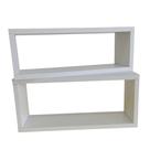 Kit 2 Nicho Retangular 100% MDF Acabamento em PVC 40x15x12 Organizar Livros Brinquedos