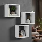 Kit 2 Nichos MDF Branco Quadrado Parede Decorativo para Sala e Quarto 25 X 22 X 10