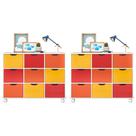 Kit 2 Nichos Organizadores 9 Gavetas com Rodízios Toys Branco/Colorido - Mpozenato