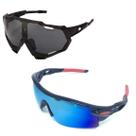 Kit 2 Óculos De Sol Esportivo Masculino Feminino Preto Uv400