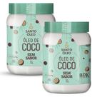 Kit 2 Óleo de Coco Sem Sabor Santo Óleo 1L Pote Econômico Ideal para Receitas e Frituras