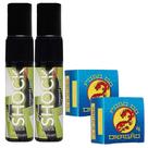 Kit 2 Óleo Spray Shock Plus Menta + 2 Pomada Fogo do Dragão Ginseng (azul)