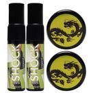 Kit 2 Óleo Spray Shock Plus Menta + 2 Pomada Fogo do Dragão Original (vermelho)
