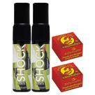 Kit 2 Óleo Spray Shock Plus Menta + 2 Pomada Fogo do Dragão Original (vermelho)