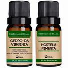 Kit 2 Óleos Essenciais 10ml - Cedro + Menta Piperita