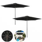 Kit 2 Ombrelone 3 metros Guarda Sol Sombreiro 6 Hastes Central Jardim Piscina JURERÊ - AMZ -