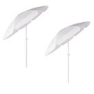 Kit 2 Ombrelone Maresias 2,5m Bagum Alumínio Articulado Com Manivela Branco - Belfix