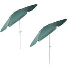 Kit 2 Ombrelone Maresias 2,5m Bagum Alumínio Articulado Com Manivela Verde - Belfix