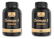 Kit 2 Ômega 3 C/ 120caps Cada 1000mg - Gold Lab - Sem Sabor