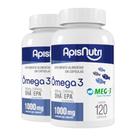 Kit 2 Ômega 3 Óleo de peixe 1000mg Apisnutri 120 cápsulas Kit 2 Ômega 3 Óleo de peixe 1000mg Apisnutri 120 cápsulas