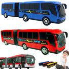 Kit 2 Ônibus Brinquedo Sanfona Carrinho Grande Articulado Presente
