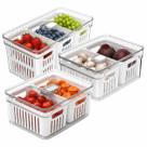 Kit 2 Organizador 2,2L 5LGeladeira Clear Fresh Cozinha Fruta