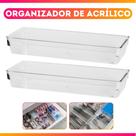 Kit 2 Organizador Acrílico Empilhável Cozinha Gaveta Escritório Anúncio Pai