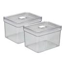 Kit 2 Organizador Acrilico Multiuso 3,8 L Tampa Transparente
