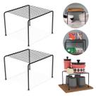 Kit 2 Organizador de Armário 22cm Aramado Cor Preto ou Branco Prateleira Suporte Aço Pratos Gaveta