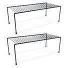 Kit 2 Organizador de Armário 42cm Aramado Cor Preto ou Branco Prateleira Suporte Aço Sapateira