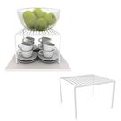 Kit 2 Organizador de Armário Multiuso Pequeno 22cm Prateleira Aramado Branco Kit 2 Organizador de Armário Multiuso Pequeno 22cm Prateleira Aramado Branco