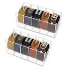 Kit 2 Organizador de Cintos em Acrílico Transparente 5 Compartimentos Expositor Closet Guarda Roupa