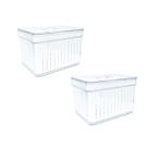 Kit 2 Organizador Geladeira Armário Cozinha Tampa Cesto Conservação Alimentos Verduras Multiuso 3,8l