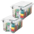 Kit 2 Organizador Plástico 4,30 Litros Jogo 2 Caixa Organizadora Média 4300ml Conjunto Organizador De Cosméticos e Papelaria Caixa Top Stock Sanremo