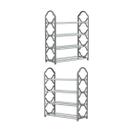 kit 2 Organizador Sapateira Multiuso Calçados Apartamento 4 Andares Gray Estante Sapatos Lavanderia