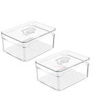 Kit 2 Organizadores 2,2 Litros Com Tampa Mantimento Geladeira Clear Fresh - Ou