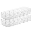 Kit 2 Organizadores Acrílico 6 Divisórias Retangular Porta Treco