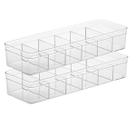 Kit 2 Organizadores Armários Acrílico 6 Divisórias Cozinha Closet Quarto