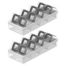 Kit 2 Organizadores Clear + 16 Potes Herméticos 150ml Kit 2 Organizadores Clear + 16 Potes Herméticos 150ml