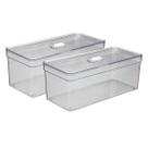 Kit 2 Organizadores Com Cesta Porta Alimentos Multiuso Geladeira