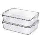Kit 2 Organizadores Com Tampa Para Geladeira Armario Organizar Casa Decoração Cozinha Pote Estilo Hermético
