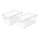 Kit 2 Organizadores de Armários Com Tampa Transparente 30cm Multiuso Clear Ou Kit 2 Organizadores de Armários Com Tampa Transparente 30cm Multiuso Clear Ou