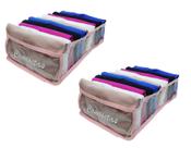 Kit 2 Organizadores de Camisetas Transp. e Rosa 543 VB Home