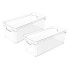 Kit 2 Organizadores de Gaveta Dispensa Modular 37cm Multiuso Clear Ou