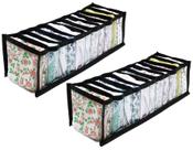 Kit 2 Organizadores de Gaveta Transparente e Preto 602 VB Home