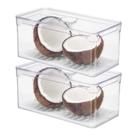 Kit 2 Organizadores De Geladeira 5L Com Tampa Escorredor Legumes Frutas Verduras