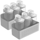 Kit 2 Organizadores Parede Armário 6 Dispenser Flow 1,5L Pote Produtos de Limpeza Lavanderia Cozinha