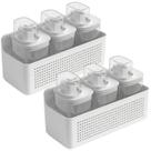Kit 2 Organizadores Parede Armário 6 Dispenser Flow 1L Pote Produtos de Limpeza Lavanderia Cozinha