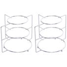 Kit 2 Organizadores Suporte para Pratos 3 Níveis Cromado Div Kit 2 Organizadores Suporte para Pratos 3 Níveis Cromado Div