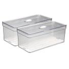 Kit 2 Organizadores Transparente Com 2 Telas Retangular Grande