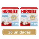 Kit 2 Pacotes Fralda Descartável Huggies Natural Care tamanho RN - 36 unidades