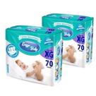 Kit 2 Pacotes Fraldas Descartavel Infantil Enzzo Baby XG - 70 Unidades Cada Totalizando 140 Unidades