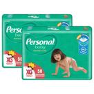 Kit 2 Pacotes Fraldas Personal Baby Hiper - Tam XG - 50 Unidades Cada Total 100 Tiras
