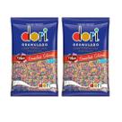 Kit 2 Pacotinhos Granulado Confeito Açucarado Colorido 2Kg