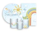Kit 2 Painéis De Festa + Trio De Capas Cilindro - 365 Sorrisos Aquarela 017