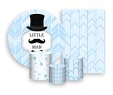 Kit 2 Painéis De Festa + Trio De Capas Cilindro - Chá De Bebê LittleMan 006