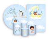 Kit 2 Painéis De Festa + Trio De Capas Cilindro - Chá de Fraldas Menino Azul 018