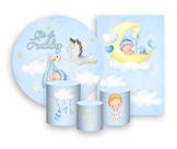 Kit 2 Painéis De Festa + Trio De Capas Cilindro - Chá de Fraldas Menino Loiro 016