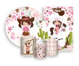 Kit 2 Painéis De Festa + Trio De Capas Cilindro - Country Boiadeira Morena 007